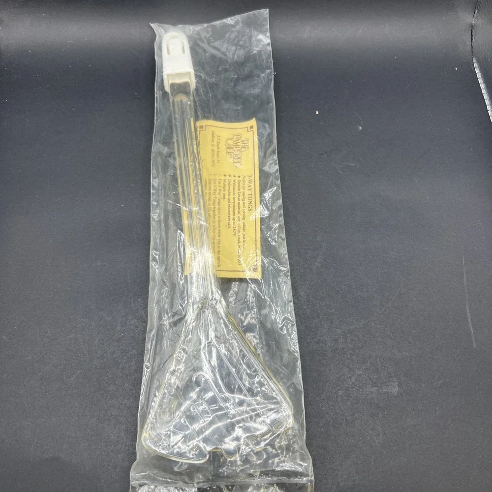 New Vintage 1994 Pampered Chef Acrylic 3-way Tongs For Serving Retired 4473 USA